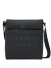 Ferragamo Gancini Pattern Leather Crossbody Bag In Black