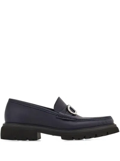 Ferragamo Salvatore  Gancini Leather Loafers