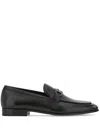 Ferragamo Men Gancini Leather Loafers In Black
