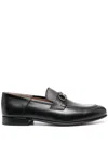 Ferragamo Salvatore  Gancini Leather Loafers In Black