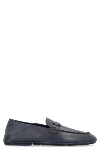 FERRAGAMO SALVATORE FERRAGAMO GANCINI LEATHER LOAFERS