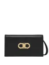Ferragamo Women Gancini Leather Mini Bag In Black