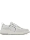 Ferragamo Women Gancini Leather Sneakers In Gray
