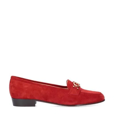 Ferragamo Salvatore  Gancini Loafers In Red