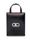 Ferragamo `double Gancio Bicolor` Mini Bag In Black