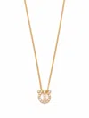 Ferragamo Gancini Necklace With Strass In Gold