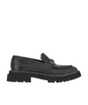Ferragamo Gancini Chunky Leather Loafers In Black