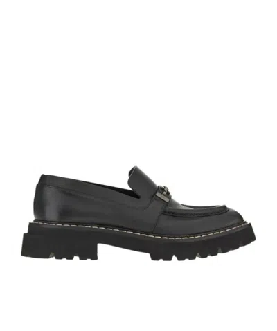 Ferragamo Salvatore  Gancini Ornament Loafers In Black