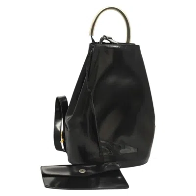 Pre-owned Ferragamo Salvatore  Gancini Patent Leather Black Patent_leather Backpack Bag ()