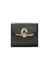 Ferragamo Salvatore  Gancini Plaque Bi-fold Wallet In Black