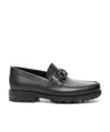 Ferragamo David Gancini Bit Leather Loafers In Black