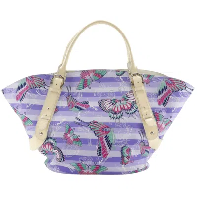 Pre-owned Ferragamo Salvatore  Gancini Purple Nylon Tote Bag ()