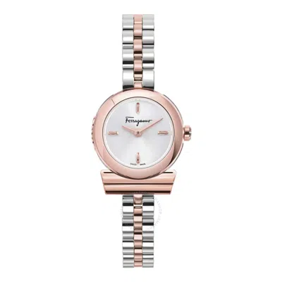 Ferragamo Salvatore  Women's Swiss Gancini Two Tone Stainless Steel Bracelet Watch 23mm In Pink/two Tone/silver Tone/rose Gold Tone/gold Tone