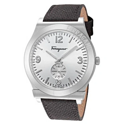 Ferragamo Salvatore  Gancini Quartz Silver Dial Men's Watch Sfml00122 In Black / Silver / White
