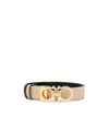 Ferragamo Neutral Gancini Leather Belt In Black