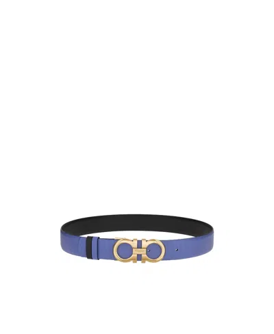 Ferragamo Salvatore  Gancini Reversible Belt In Black