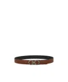Ferragamo Gancini Leather Belt In Black