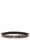 Ferragamo Reversible Gancini Belt Adjustable Length In Brown