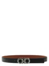 Ferragamo Black Gancini Reversible Belt In Black