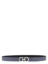Ferragamo Multicolor Gancini Reversible Belt In Blue