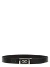Ferragamo Gancini Black Testa Di Moro Belt In Multicolor