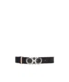 Ferragamo Salvatore  Gancini Reversible Buckle Belt In Black