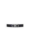 Ferragamo Salvatore  Gancini Reversible Buckle Belt In Black
