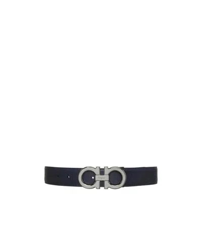 Ferragamo Salvatore  Gancini Reversible Buckle Belt In Black
