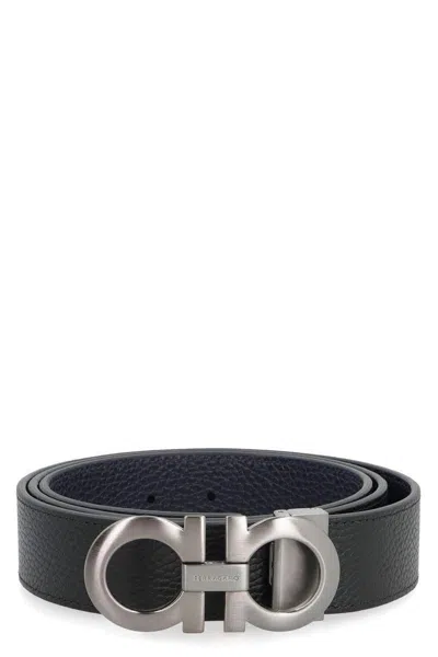 FERRAGAMO SALVATORE FERRAGAMO GANCINI REVERSIBLE LEATHER BELT
