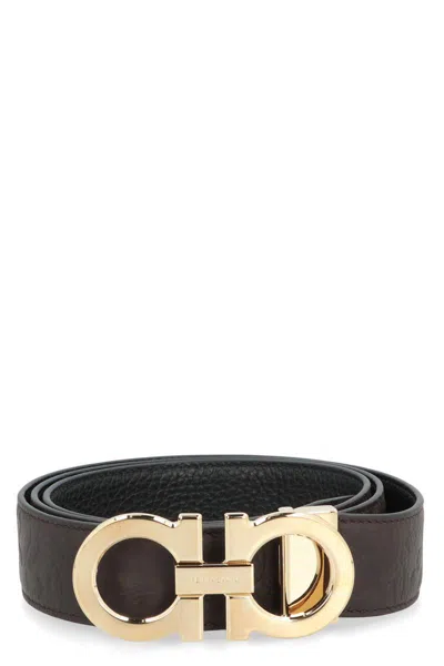 Ferragamo Salvatore  Gancini Reversible Leather Belt