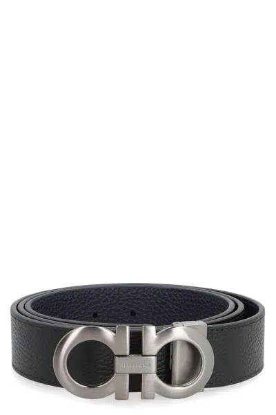 FERRAGAMO SALVATORE FERRAGAMO GANCINI REVERSIBLE LEATHER BELT