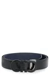 Ferragamo Salvatore  Gancini Reversible Leather Belt In Black