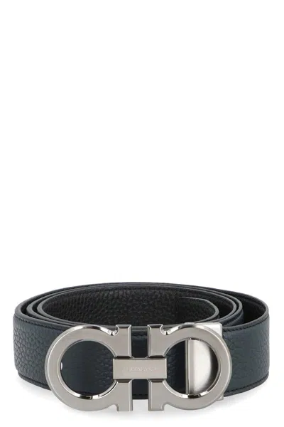 FERRAGAMO SALVATORE FERRAGAMO GANCINI REVERSIBLE LEATHER BELT