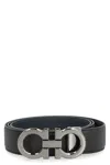 Ferragamo Gancini Reversible Leather Belt In Black