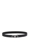 Ferragamo Salvatore  Gancini Reversible Leather Belt In Blue
