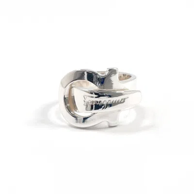 Pre-owned Ferragamo Salvatore  Gancini Silver Silver 925 Band Ring ()