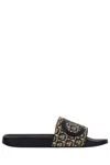 Ferragamo Groovy Dual Gancini Slides In Black
