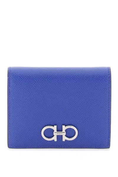 Ferragamo Gancini Small Wallet In Blue