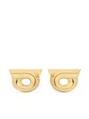 Ferragamo Geometric Stud Earrings Polished Finish In Grey