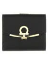 Ferragamo Gancini Wallet Gold-tone Hardware In Black