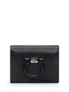 Ferragamo Small Gancini Leather Wallet In Black