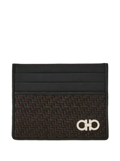 FERRAGAMO SALVATORE FERRAGAMO GANCINI WOVEN CARD HOLDER ACCESSORIES