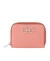 Ferragamo Salvatore  Gancini Zipped Card Holder In Pink