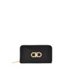 Ferragamo Gancini Zip Around Wallet In Black