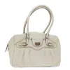 FERRAGAMO SALVATORE FERRAGAMO GANCIO WHITE LEATHER SHOULDER BAG (PRE-OWNED)