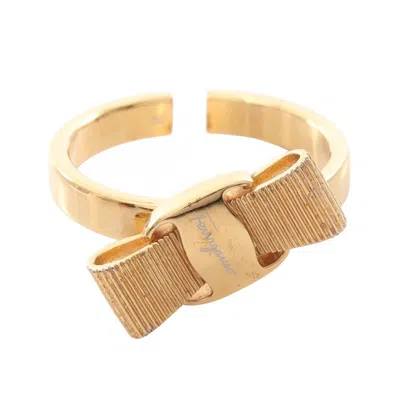 Pre-owned Ferragamo Salvatore  Gold Gold Plating Band Ring ()