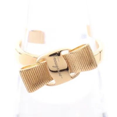 Pre-owned Ferragamo Salvatore  Gold Gold Plating Band Ring ()