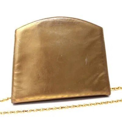 Pre-owned Ferragamo Salvatore  Gold Leather Pochette Shoulder Bag ()