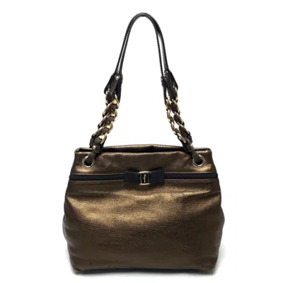 Pre-owned Ferragamo Salvatore  Gold Leather Tote Bag ()