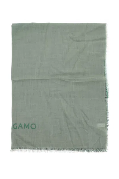 Ferragamo Green Gradient Cashmere And Silk Stole For Women